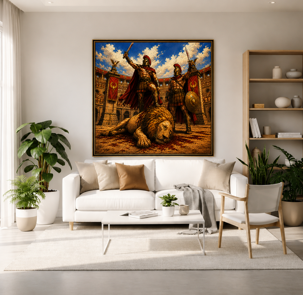 Victory Through Unity | Roman Gladiator Framed Artwork